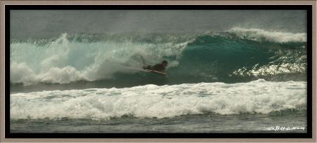 body-boarder dans le tube