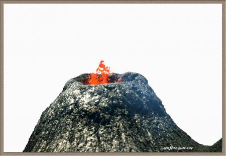 volcan en eruption pris au teleobjectif